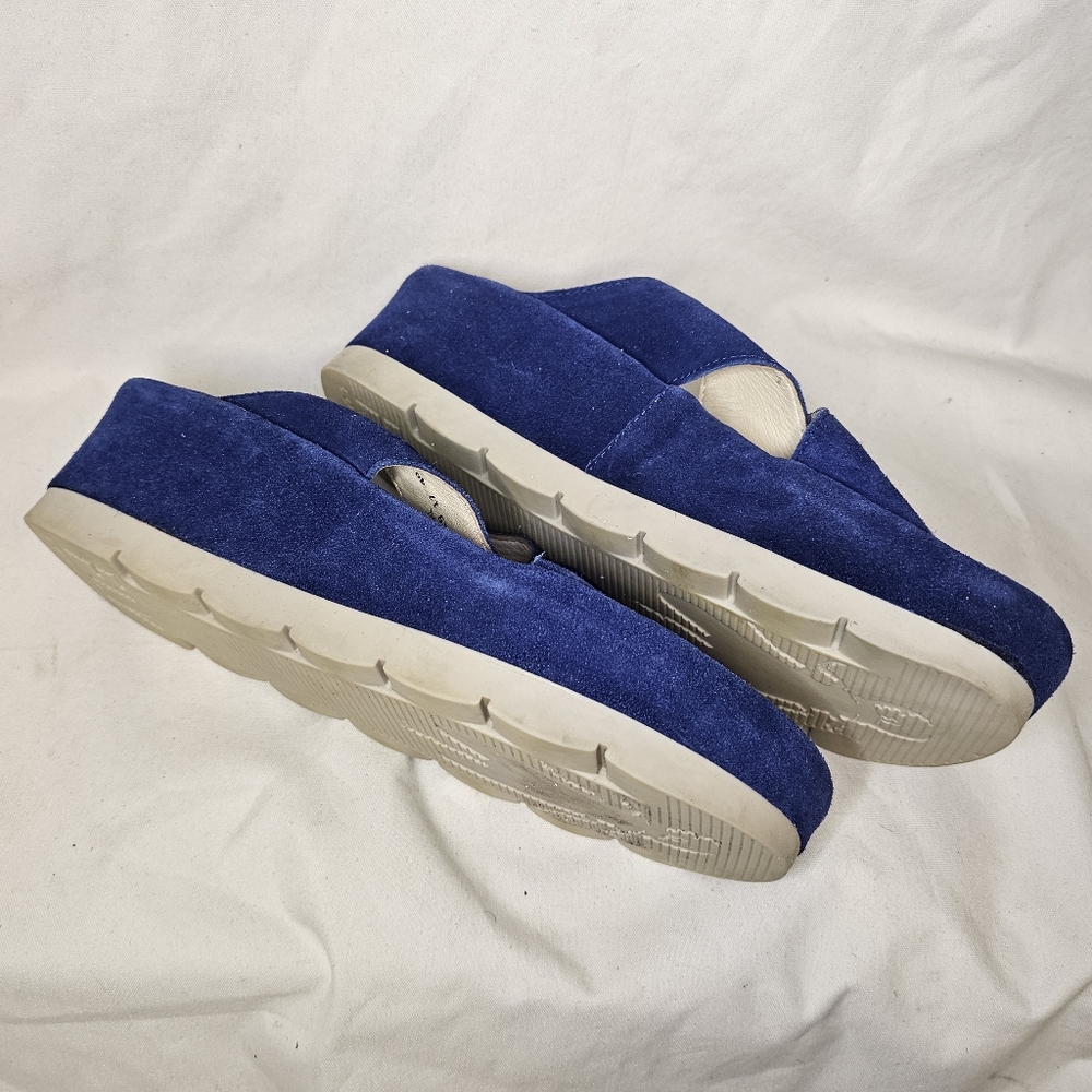Fly London Begs Wedge Sandals - Women's Size 40 - Blue Suede Chunky Platform - Picture 5 of 14